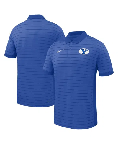 Nike Men's Royal Byu Cougars 2025 Early Season Coaches Sideline Victory Stripe Performance Polo Shirt In Blue