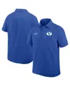 Nike Men's Royal Byu Cougars Woven Dri-fit Polo Shirt In Blue