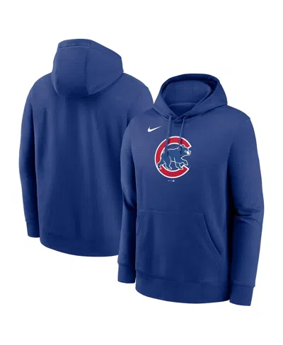Nike Men's Royal Chicago Cubs Logo Club Fleece Pullover Hoodie In Blue