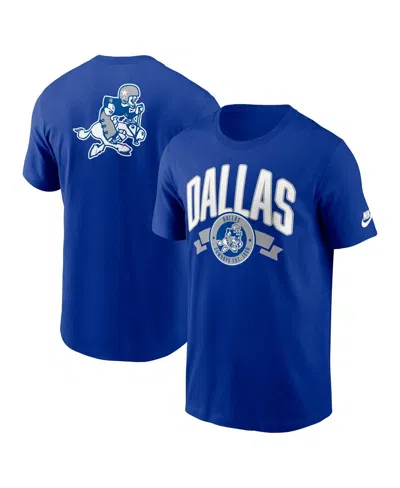 NIKE MEN'S ROYAL DALLAS COWBOYS REWIND FRONT AND BACK HIT ESSENTIAL T-SHIRT