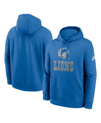 NIKE MEN'S ROYAL DETROIT LIONS BEST SEASON REWIND CLUB PULLOVER HOODIE