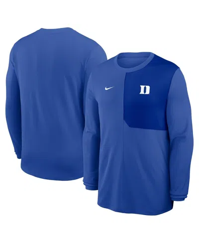 Nike Royal Duke Blue Devils 2025 Sideline Coach Uv Performance Long Sleeve T-shirt