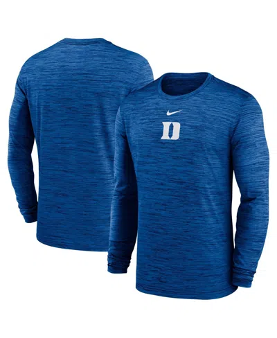 Nike Royal Duke Blue Devils 2025 Sideline Velocity Performance Long Sleeve T-shirt