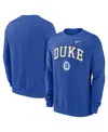 Nike Duke Blue Devils Arched Seal  Men's College Pullover Crew In Royal
