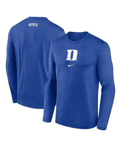 Nike Men's Royal Duke Blue Devils On-court Basketball Shootaround Performance Long Sleeve T-shirt