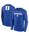 Nike Duke Primetime Legend 2-hit  Men's Dri-fit College Long-sleeve T-shirt In Blue