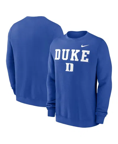 Nike Men's Royal Duke Blue Devils Primetime Primary Stack Pullover Sweatshirt