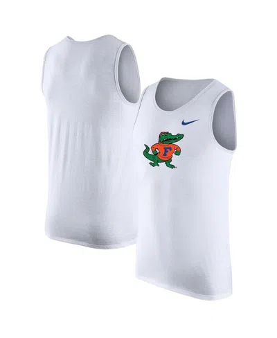 Nike Men's Royal Florida Gators Vintage-like Logo Performance Tank Top In White