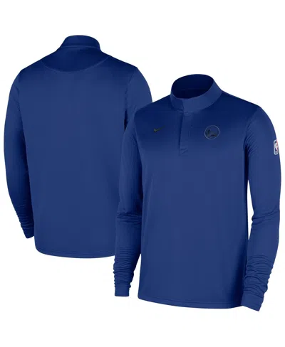 Nike Men's Royal Golden State Warriors 2025/26 Authentic Coaches Quarter-zip Pullover Jacket In Blue