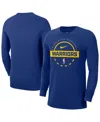 Nike Men's Royal Golden State Warriors Authentic Long Sleeve Practice T-shirt In Blue