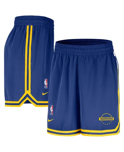 Nike Men's Royal Golden State Warriors Authentic Practice Dna Woven Performance Shorts In Blue
