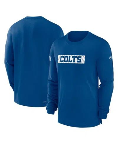 Nike Men's Royal Indianapolis Colts Sideline Player Performance Long Sleeve T-shirt