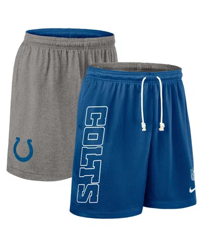 Nike Royal Indianapolis Colts Sideline Reversible Performance Shorts In Blue