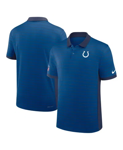 Nike Men's Royal Indianapolis Colts Sideline Victory Stripe Performance Polo Shirt In Blue