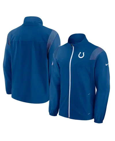 Nike Men's Royal Indianapolis Colts Sideline Woven Logo Full-zip Jacket