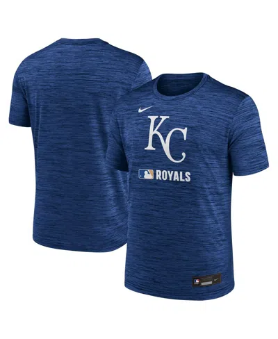 NIKE MEN'S ROYAL KANSAS CITY ROYALS AUTHENTIC COLLECTION VELOCITY PERFORMANCE PRACTICE T-SHIRT
