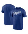 Nike Royal Kansas City Royals Fuse Wordmark T-shirt In Royal