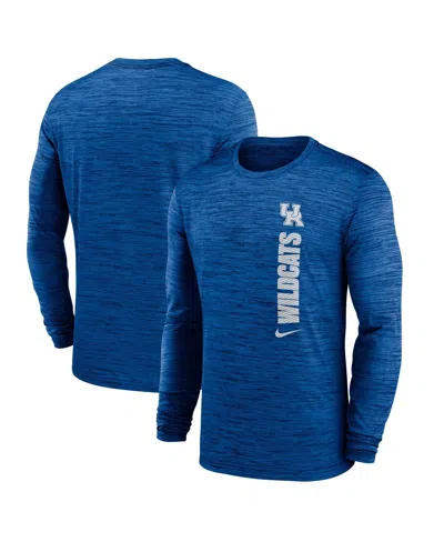 NIKE MEN'S ROYAL KENTUCKY WILDCATS 2024 SIDELINE VELOCITY PERFORMANCE LONG SLEEVE T-SHIRT