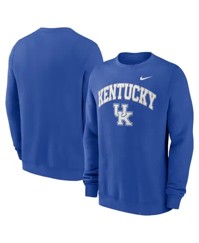 Nike Men's Royal Kentucky Wildcats Arch Pullover Sweatshirt In Blue
