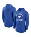 Nike Royal Kentucky Wildcats Classic Arch Tri-blend Long Sleeve Hoodie T-shirt In Blue