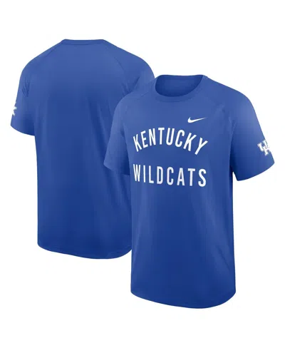 Nike Men's Royal Kentucky Wildcats Ready Raglan Premium Performance T-shirt In Gold