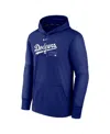NIKE MEN'S ROYAL LOS ANGELES DODGERS AUTHENTIC COLLECTION PRACTICE PERFORMANCE PULLOVER HOODIE
