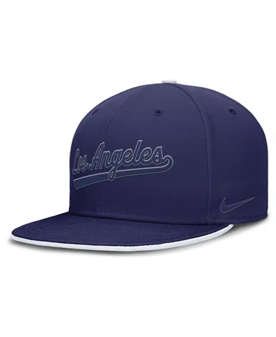 Nike Men's Royal Los Angeles Dodgers Dri-fit Round Bill True Fitted Hat In Blue