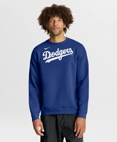 Nike Men's Royal Los Angeles Dodgers Primetime Wordmark Sweatshirt In Blue