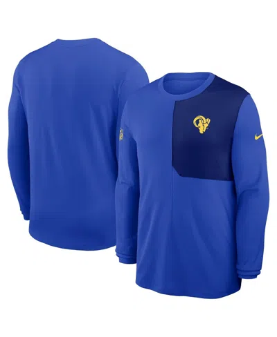 Nike Los Angeles Rams Sideline Coach  Men's Dri-fit Nfl Long-sleeve Top In Blue