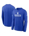 Nike Men's Royal Los Angeles Rams Sideline Performance Long Sleeve T-shirt In Royal