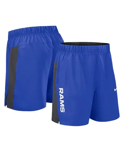 Nike Men's Royal Los Angeles Rams Woven Victory Performance Shorts In Blue