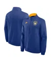 Nike Men's Royal Milwaukee Brewers Cooperstown Collection Fleece Half-zip Pullover Sweatshirt In Blue