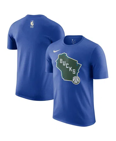 Nike Men's Royal Milwaukee Bucks 2024/25 City Edition Essential Logo T-shirt