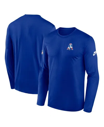 NIKE MEN'S ROYAL NEW ENGLAND PATRIOTS LEGEND SMALL LOGO PERFORMANCE LONG SLEEVE T-SHIRT