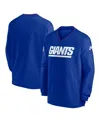 Nike Men's Royal New York Giants 2024 Sideline Throwback Logo Long-sleeve V-neck Windshirt In Royal