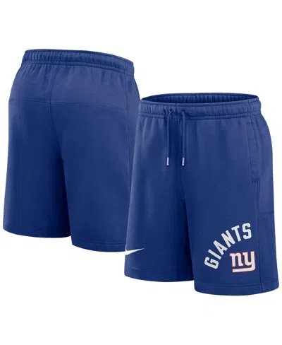 Nike Men's Royal New York Giants Arched Kicker Shorts In Royal,blue