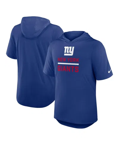NIKE MEN'S ROYAL NEW YORK GIANTS LOCKUP TRI-BLEND HOODIE T-SHIRT