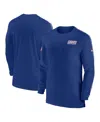 Nike Men's Royal New York Giants Sideline Coach Uv Performance Long Sleeve T-shirt In Royal,white