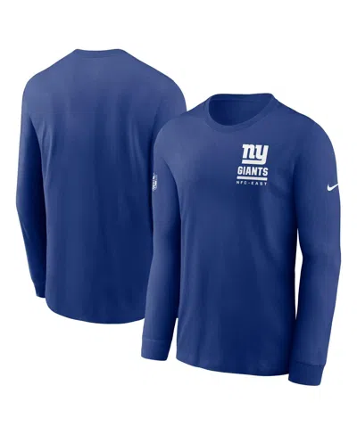 Nike Men's Royal New York Giants Sideline Performance Long Sleeve T-shirt In Blue