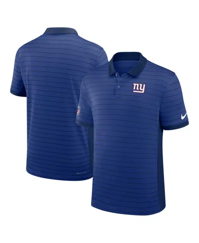 Nike Men's Royal New York Giants Sideline Victory Stripe Performance Polo Shirt In Blue