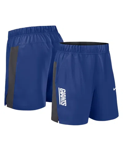 Nike Men's Royal New York Giants Woven Victory Performance Shorts In Blue