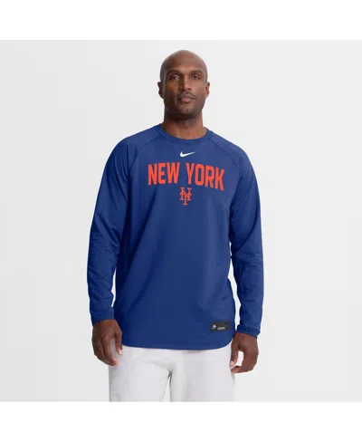 Nike Men's Royal New York Mets Authentic Collection Raglan Dri-fit Sweatshirt In Multi