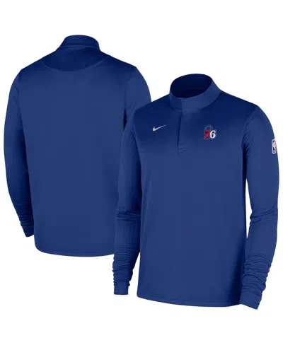 Nike Men's Royal Philadelphia 76ers 2025/26 Authentic Coaches Quarter-zip Pullover Jacket In Blue
