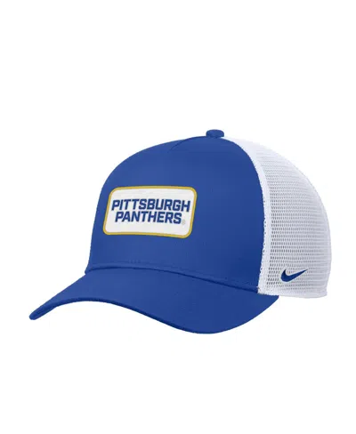 Nike Men's Royal Pitt Panthers 2025 On-field Rise Trucker Performance Adjustable Hat In Blue