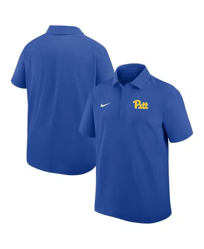 Nike Men's Royal Pitt Panthers Woven Polo Shirt In Blue