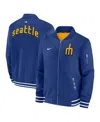 Nike Seattle Mariners Authentic Collection City Connect  Men's Mlb Full-zip Bomber Jacket In Blue