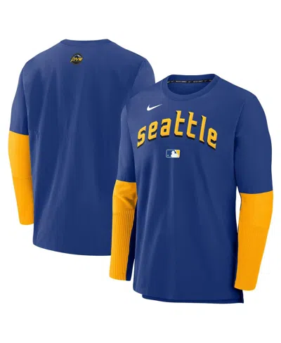 Nike Seattle Mariners Authentic Collection City Connect Player  Men's Dri-fit Mlb Pullover Jacket In Blue