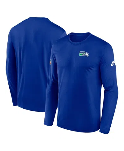 Nike Royal Seattle Seahawks Legend Small Logo Performance Long Sleeve T-shirt In Blue