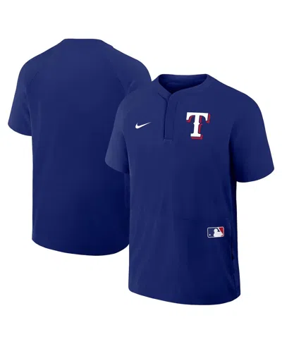 Nike Men's Royal Texas Rangers Authentic Collection Raglan Short Sleeve Windshirt