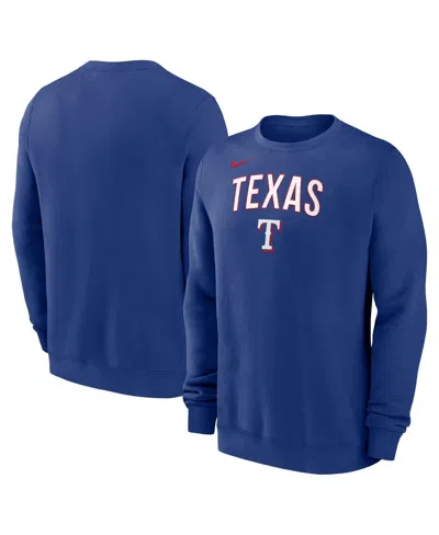 Nike Men's Royal Texas Rangers Pullover Sweatshirt In Blue